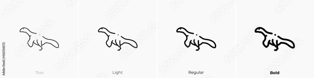 dinosaur icon. Thin, Light Regular And Bold style design isolated on white background