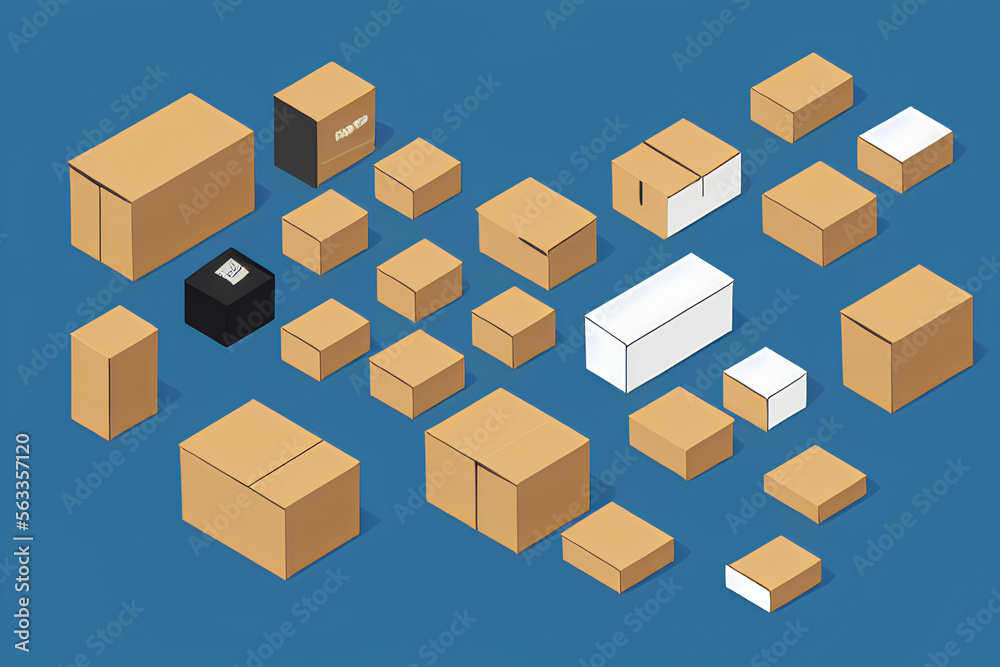 elements of boxes delivery illustration elements of boxes delivery illustration