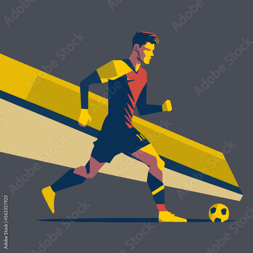 football soccer player playing ball running