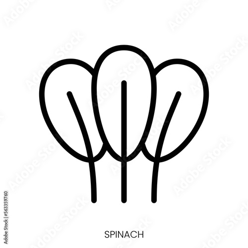 spinach icon. Line Art Style Design Isolated On White Background