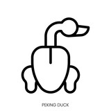 peking duck icon. Line Art Style Design Isolated On White Background