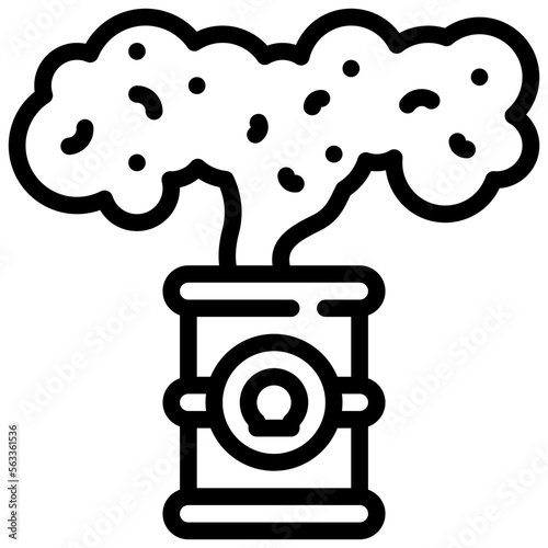 pollution air danger poison icon simple line