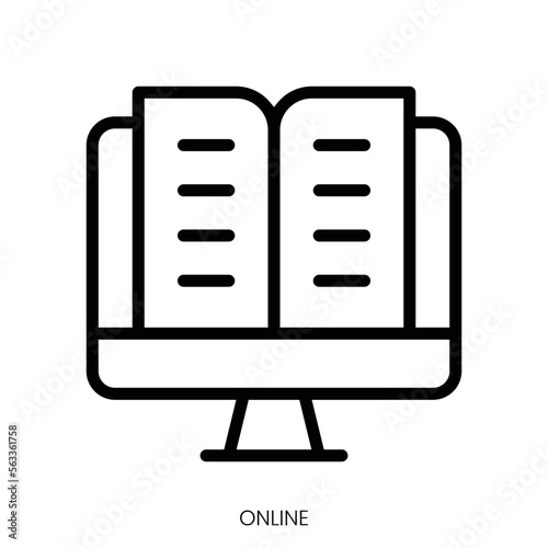 online icon. Line Art Style Design Isolated On White Background © simple Icon