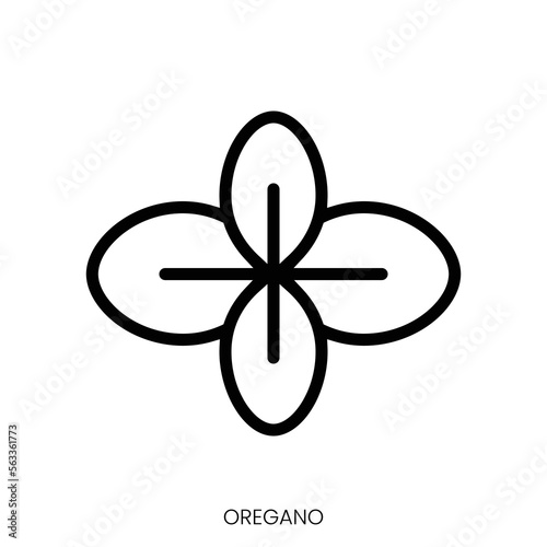 oregano icon. Line Art Style Design Isolated On White Background