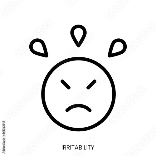 irritability icon. Line Art Style Design Isolated On White Background photo