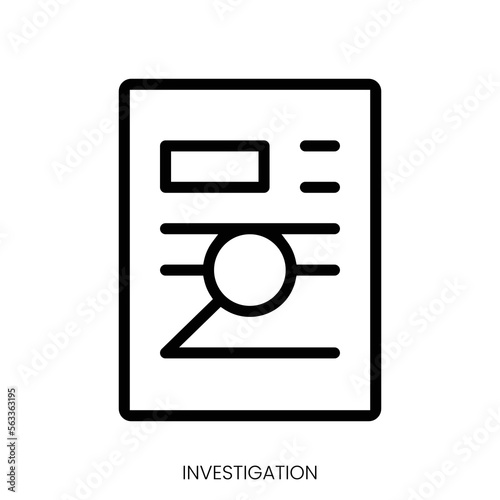 investigation icon. Line Art Style Design Isolated On White Background