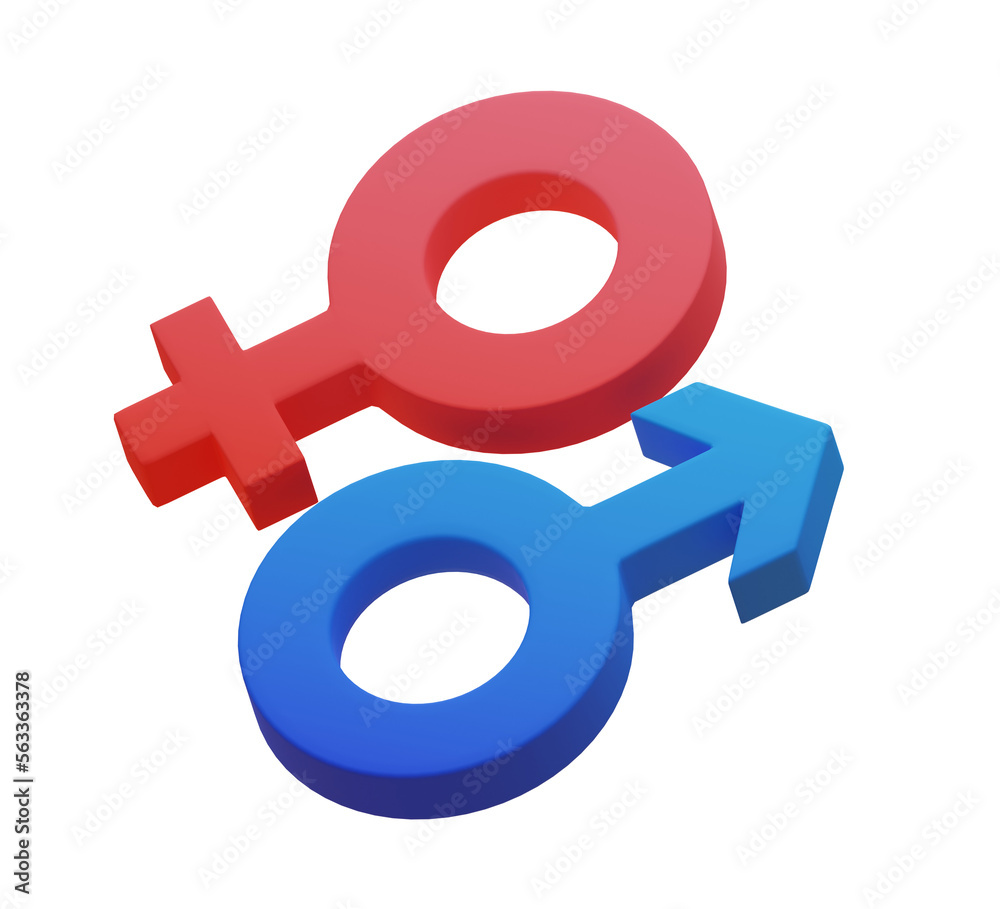 3D rendering. Gender symbol. 3D rendering. Gender symbol.