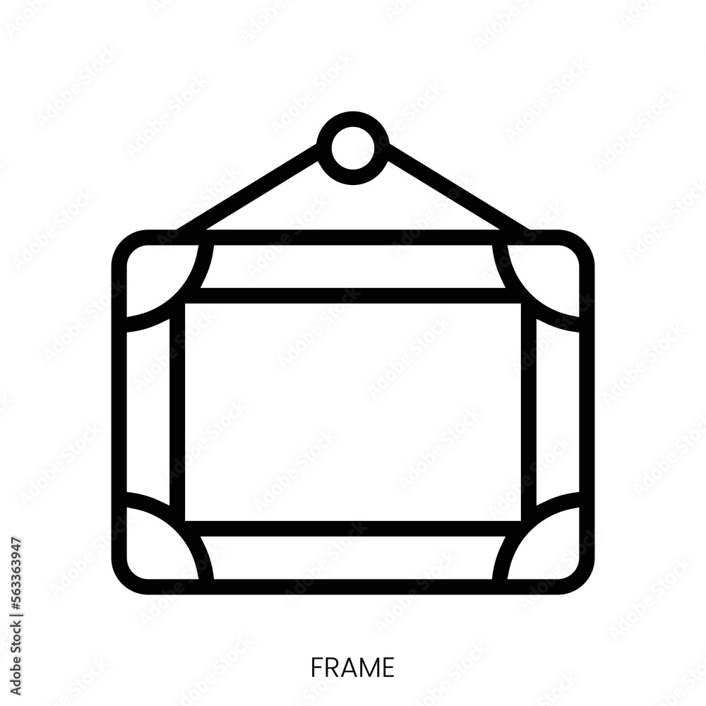 frame icon. Line Art Style Design Isolated On White Background