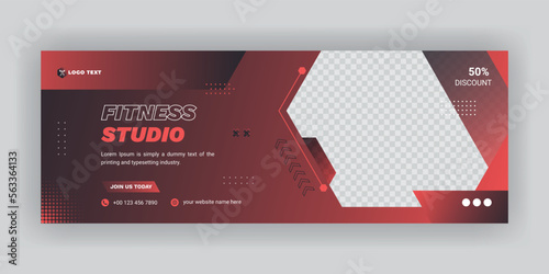 Fitness Gym Training Social Media Facebook Cover Banner Template