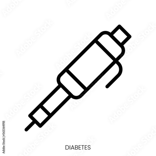 diabetes icon. Line Art Style Design Isolated On White Background
