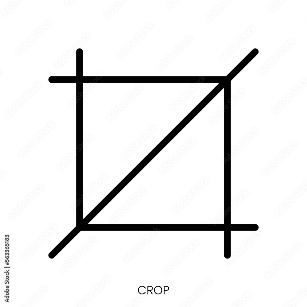 crop icon. Line Art Style Design Isolated On White Background