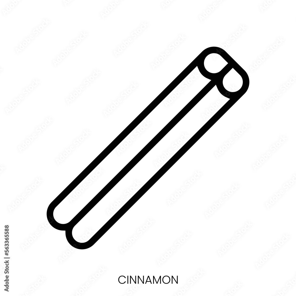 cinnamon icon. Line Art Style Design Isolated On White Background