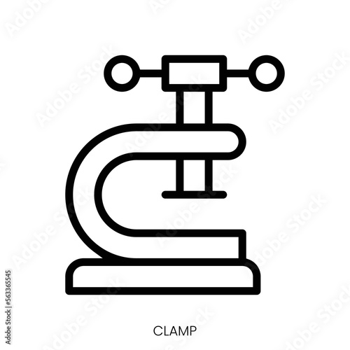 clamp icon. Line Art Style Design Isolated On White Background