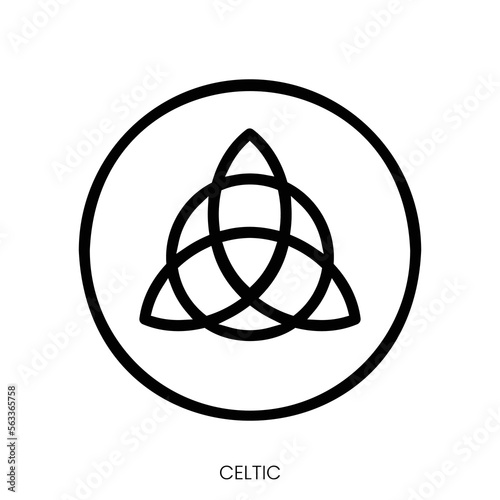 celtic icon. Line Art Style Design Isolated On White Background