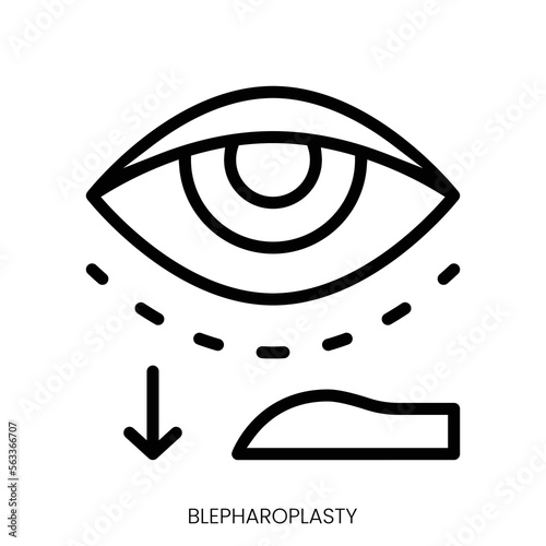 blepharoplasty icon. Line Art Style Design Isolated On White Background photo