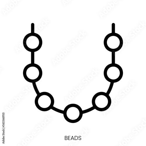 Beads icon. Line Art Style Design Isolated On White Background