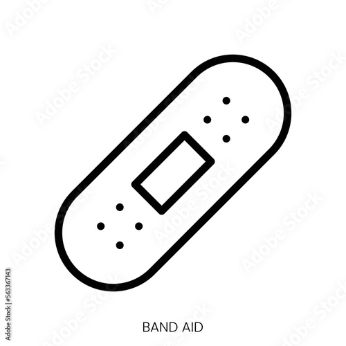 band aid icon. Line Art Style Design Isolated On White Background