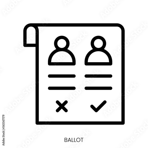 ballot icon. Line Art Style Design Isolated On White Background