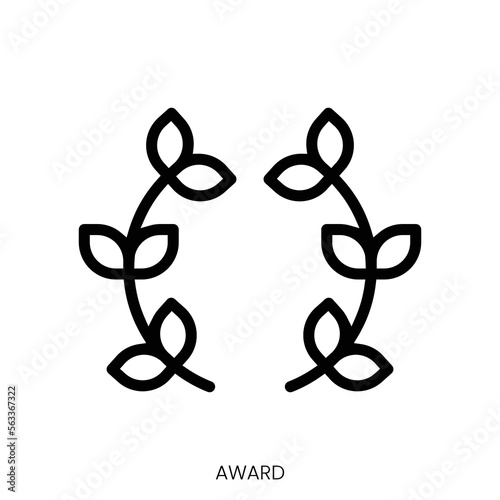 award icon. Line Art Style Design Isolated On White Background