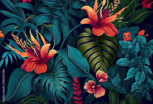 Generative AI: pattern floral ideal for backgrounds and textures