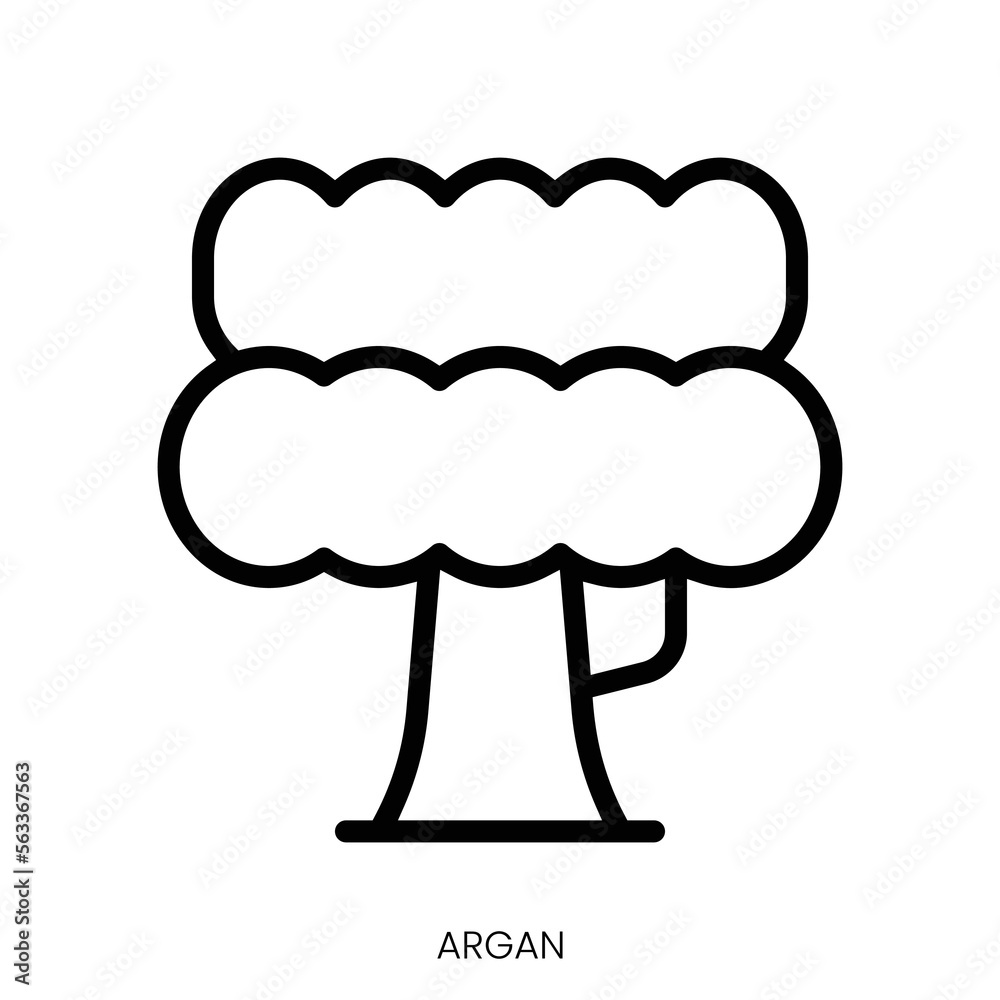 argan icon. Line Art Style Design Isolated On White Background