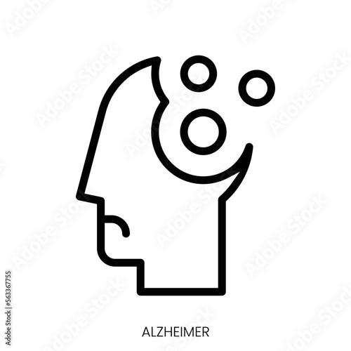 alzheimer icon. Line Art Style Design Isolated On White Background photo