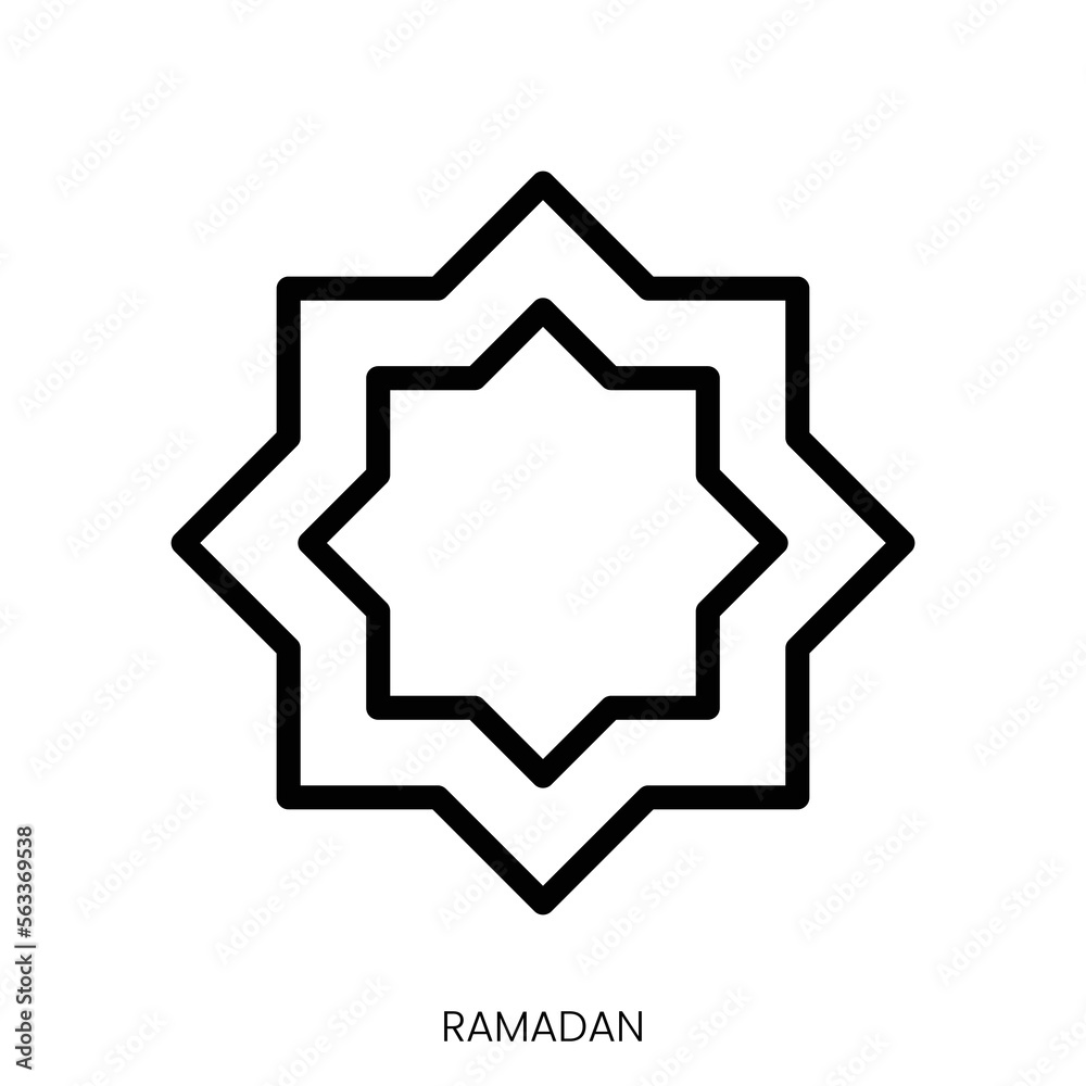 ramadan icon. Line Art Style Design Isolated On White Background