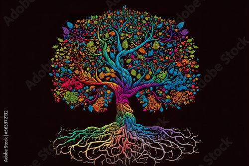 Psychedelic Tree of Life. Generated using Midjourney AI