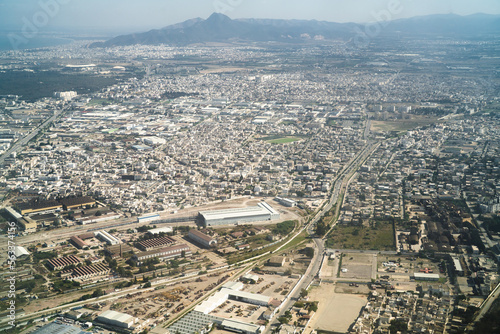 Aerial view of Tunisia during the flight Monastir to Lyon - view of Tunis -Tunisia