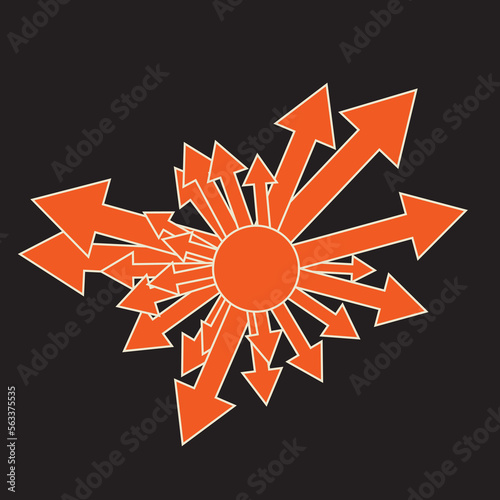 choose your way - multi-directional sunburst of arrows