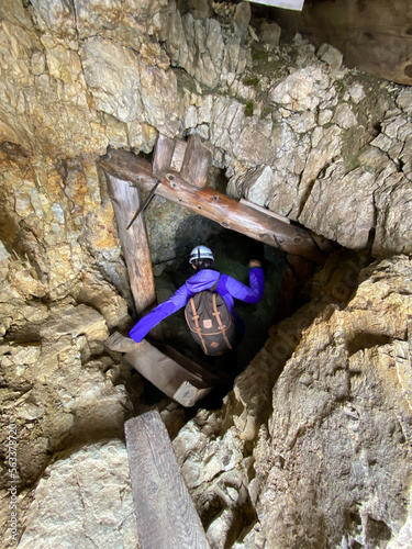Adventurous hike up to mount Lagazuoi in the Dolomite Alps, autonomous pronvince of South Tirol photo