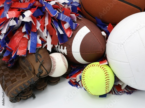 Fototapeta Naklejka Na Ścianę i Meble -  American Football included in sports equipment collection