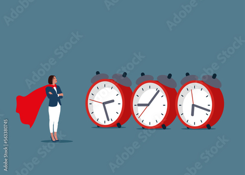 Businessman to control time. Successful time management. knowing how to spend time. Flat vector illustration.