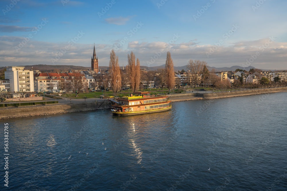 Beuel District Skyline and Rhine River - Bonn, Germany