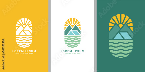 Camping and outdoor adventure retro logo design. Great for shirts, stamps, stickers logos © DX