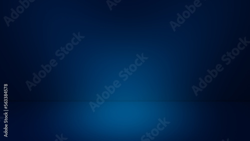 Blue studio. Blue background. 3d. Artistic blur. Illuminated space. 3D rendering