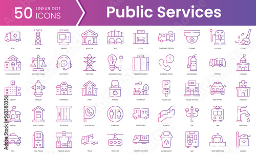 Fotografia Set of public services icons