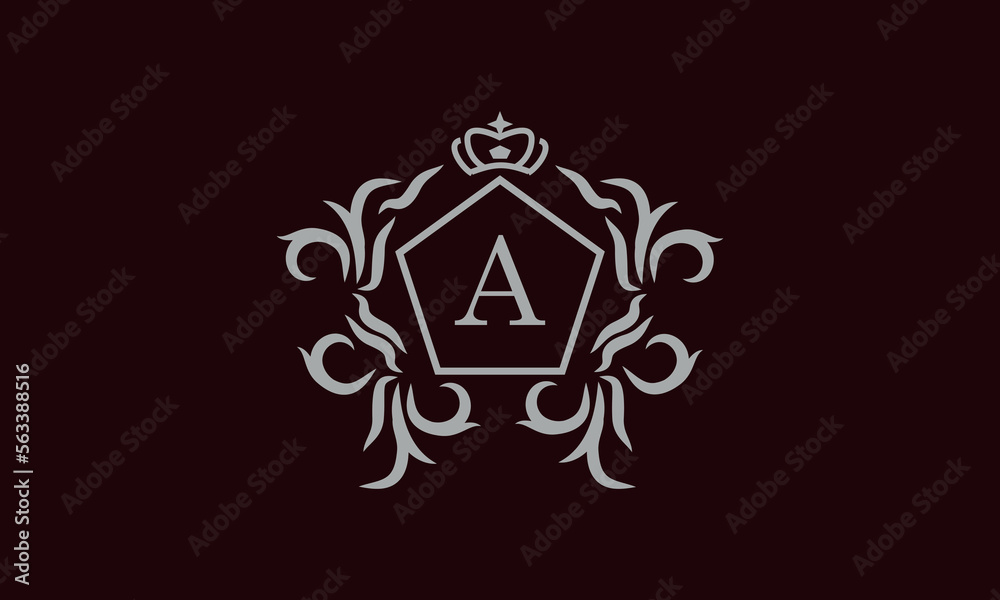 Elegant floral monogram design template for one or two letters such as A. Business sign, identity monogram for restaurant, boutique, hotel, heraldry, jewelry. Elegant floral monogram design template for one or two letters such as A. Business sign, identity monogram for restaurant, boutique, hotel, heraldry, jewelry.