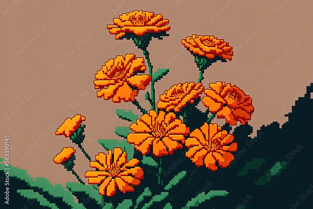 Pixel art orange flowers, flower in retro style for 8 bit game, Generative AI
Pixel art orange flowers, flower in retro style for 8 bit game, Generative AI