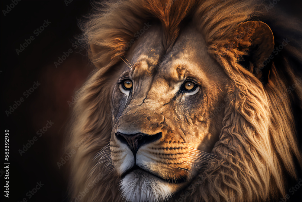 portrait of a lion, generative AI