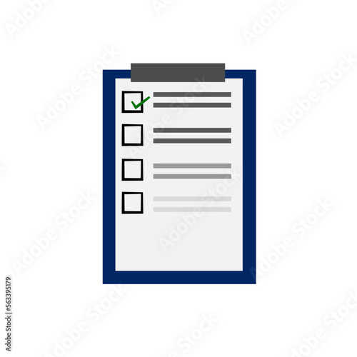 Illustration of check list clipboard on isolated background. © PARABELL
