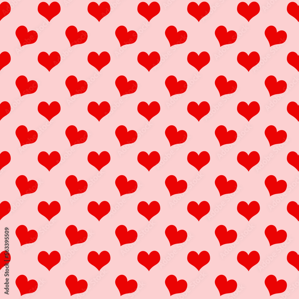 Red Hearts Happy Valentines Day.Hearts red seamless pattern on white background Red Hearts Happy Valentines Day.Hearts red seamless pattern on white background