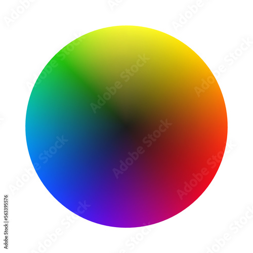 Color wheel guide.Bright color wheel chart isolated on white background.