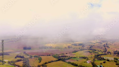 Green landscape of foggy landscape, colombia, south america tropical,boyaca,tunja, landscape cloudy.