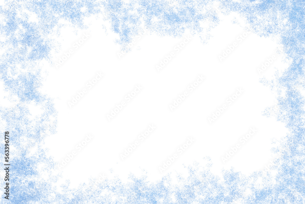 blue watercolor frame template sky background white center place space for text title cloud vignette paint painted painting ice frost winter christmas