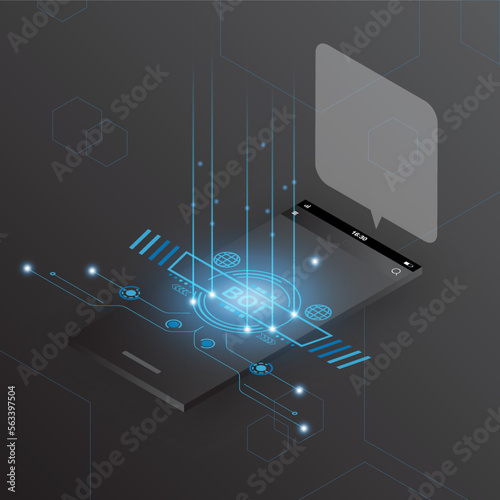 chatGPT Ai artificial intelligence technology hitech concept. chat GPT with smart bot, open Ai, line, lights, technology Abstract, vector. design for chat, web banner, background, transformation.