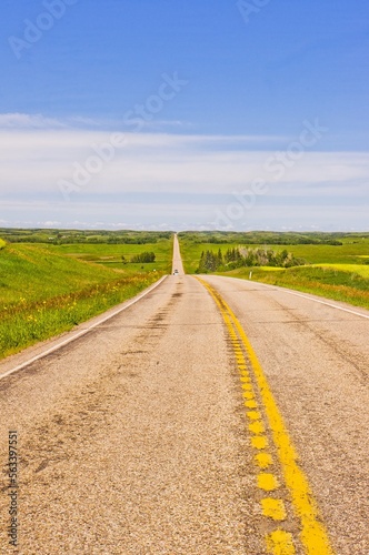 Prairie highway in Alberta, Canada