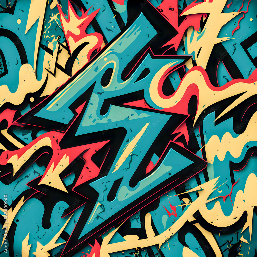 Oldschool graffiti pattern illustration Oldschool graffiti pattern illustration