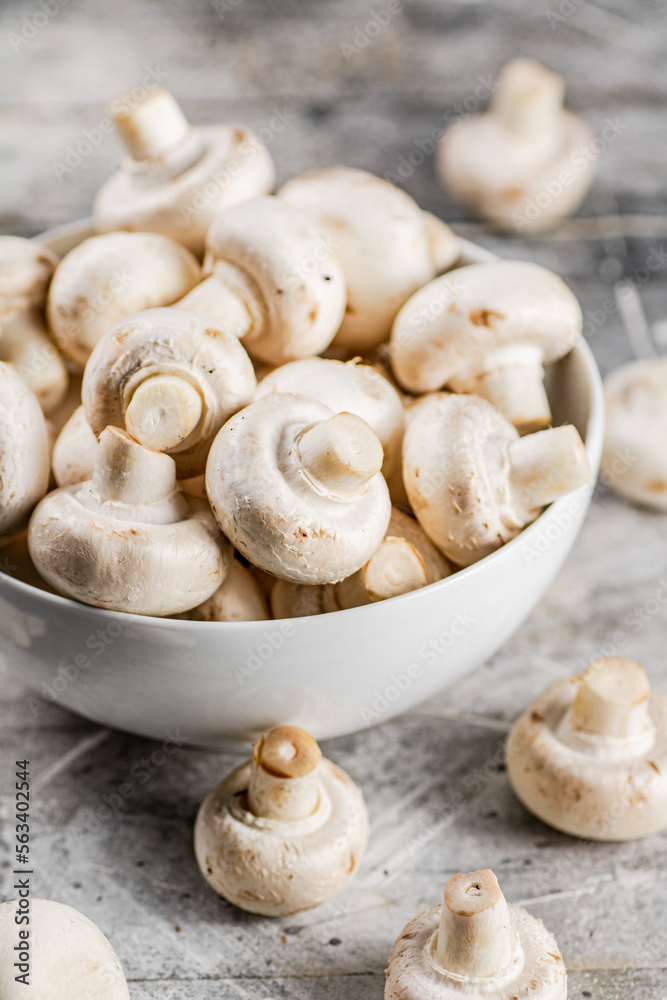 Full bowl with mushrooms on the table. Full bowl with mushrooms on the table.
