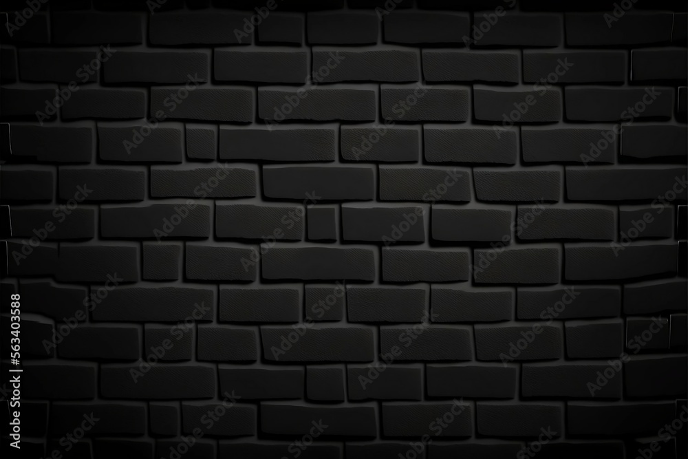 Elegant Black Brick Wall Background - Perfect for Text or Design Placement - Web Banner, Flat Lay, Top View
